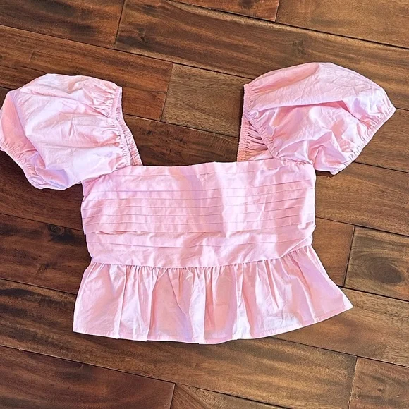 Altar'd State - Serenity Smocked Peplum Top in Light Pink - Size : XS - Picture 4 of 7